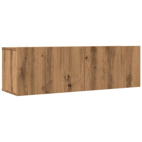 Mobili Tv A Parete 2pz Rovere Artigianale 100x30x30 Cm - Foto 2