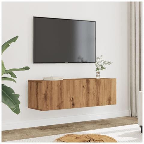 Mobili Tv A Parete 2pz Rovere Artigianale 100x30x30 Cm - Foto 1
