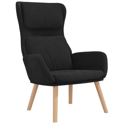 Poltrona Relax Nera In Velluto - Foto 1