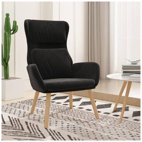 Poltrona Relax Nera In Velluto - Foto 8