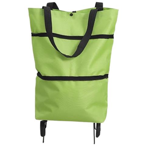 Borsa Della Spesa Pieghevole Con Ruote - Green - Foto 1