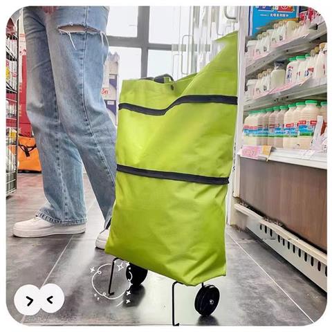 Borsa Della Spesa Pieghevole Con Ruote - Green - Foto 5