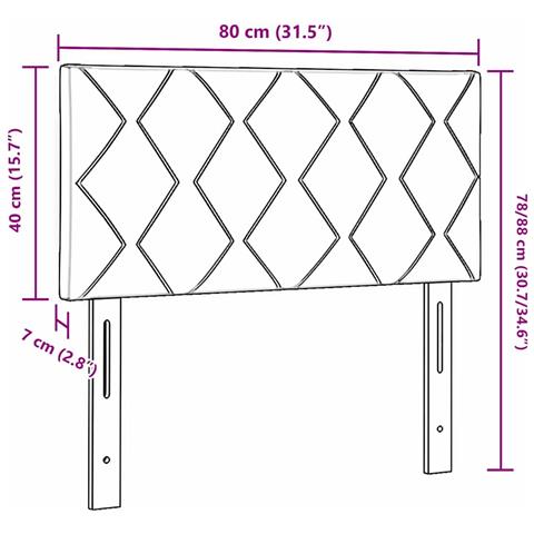 Testiera  Design a Blocchi a Diamante Grigio Chiaro 80 cm in Velluto - Foto 9