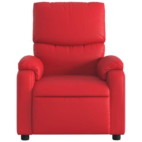 Poltrona Massaggio Elettrica Reclinabile Rosso Similpelle - Foto 9