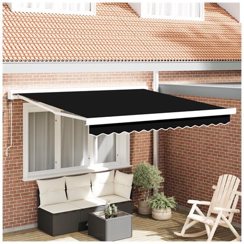 Tenda Ripiegabile Automatica Nera 350x250 cm, Tela di ricambio per tenda  per telaio da 3,5x2,5 m Nera - Foto 2