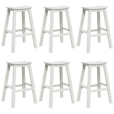 Sgabelli da Bar  9 pz Bianco HDPE, Sgabelli da Bar  2 pz Bianco HDPE - Foto 1