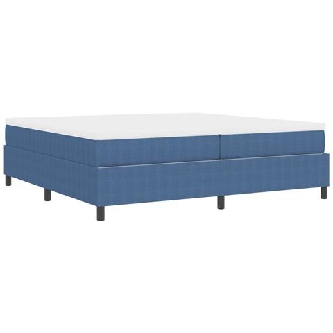 Letto con Box Spring Blu 200x200 cm Tessuto in Corduroy - Foto 9