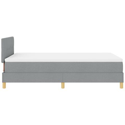 Letto con Rete a Molle con Materasso Grigio Chiaro 120x200 cm Tessuto - Foto 9