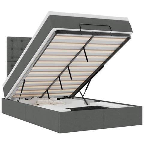 Struttura Letto Pouf con Materasso 120x200 cm in Tessuto - Foto 1