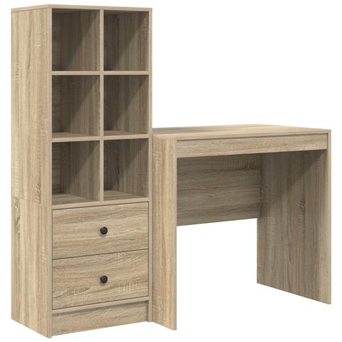 Scrivania  con spazio di archiviazione Rovere Sonoma Legno ingegnerizzato, Scrivania  Rovere Sonoma 80x50x76 cm Legno ingegnerizzato - Foto 1