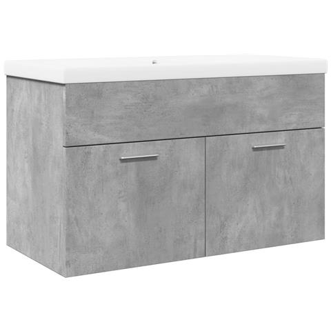 Mobile da Bagno con Lavabo Integrato Grigio Cemento - Foto 1