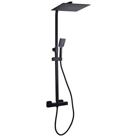 Colonna Doccia Con Miscelatore Termostatico Quadrato Kz1003 Zurigo - Nero Opaco - Foto 1