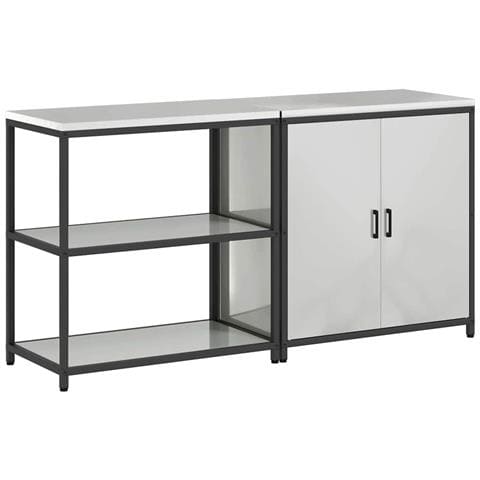 Set di Stoccaggio per Cucina 2 pcs Argento 180 x 50 x 92 cm - Foto 1