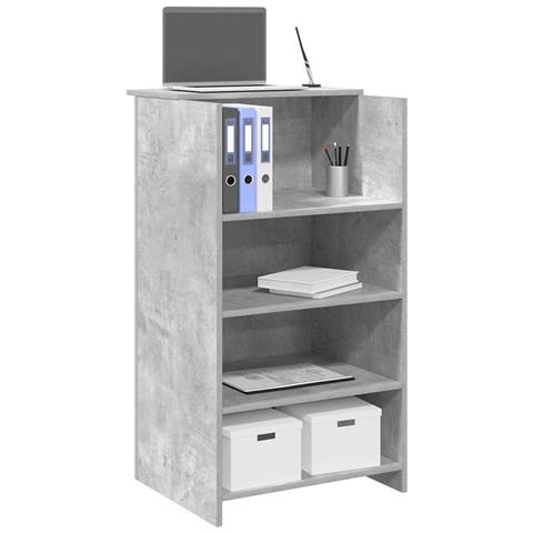 Banco Reception Grigio Cemento 55x50x103,5 cm Legno Multistrato - Foto 2