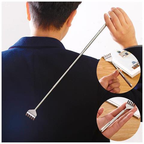 Set Da 2 Gratta Schiena Telescopici In Acciaio Inossidabile - Estensibili E Portatili - Foto 2