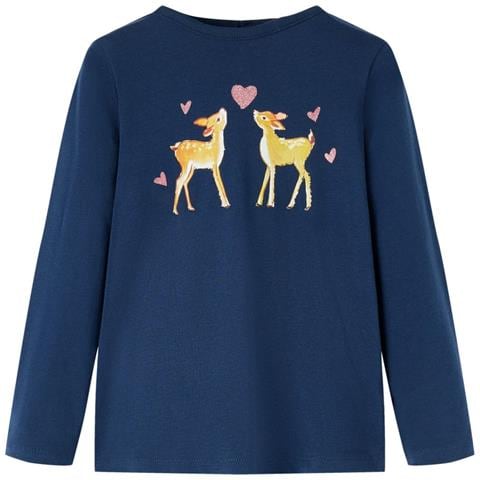 Maglietta per Bambini Maniche Lunghe Blu Marino 140 - Foto 1
