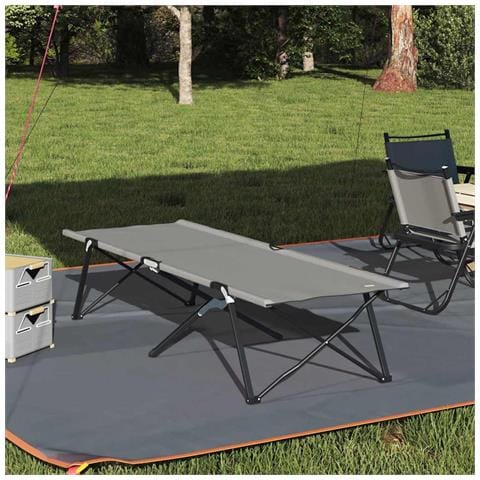 Letto da campeggio pieghevole Grigio 206 x 76 x 74 cm - Foto 2