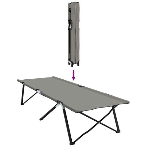 Letto da campeggio pieghevole Grigio 206 x 76 x 74 cm - Foto 9