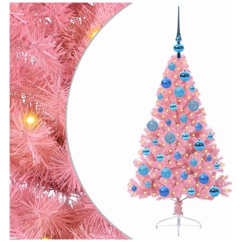 Albero di Natale artificiale con luci integrate Rosa 120 cm PVC - Foto 1
