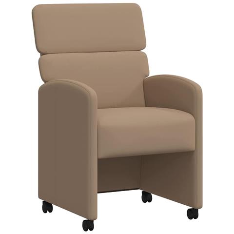 Sedie da Pranzo con Ruote 2 pcs Cappuccino 58 x 65 x 98 cm - Foto 1