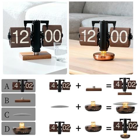 Hy-f115 Orologio A Ribalta Multifunzionale Creativo Con Luce Ambientale Comodino - Foto 1