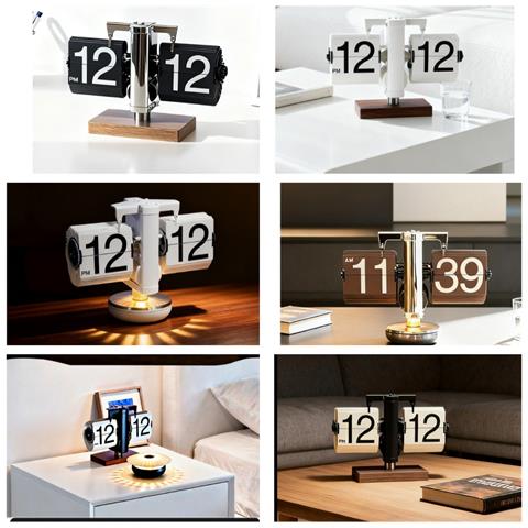 Hy-f115 Orologio A Ribalta Multifunzionale Creativo Con Luce Ambientale Comodino - Foto 7