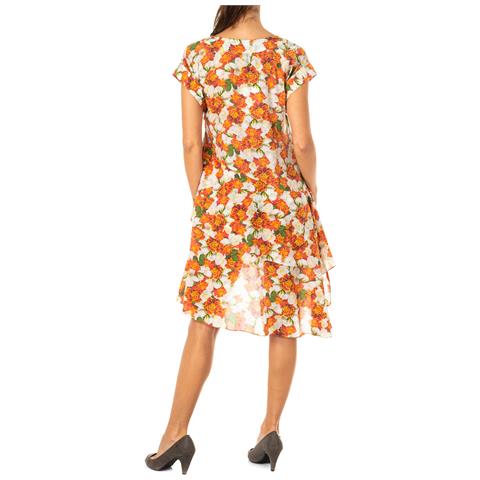 Abito Da Donna Ampio Scollo A V A Maniche Corte Lwd008 - Foto 3