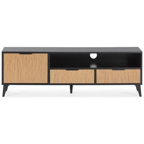 Mobile Tv Denis 1 Anta E 2 Cassetti, Colore Nero /legno - Foto 2