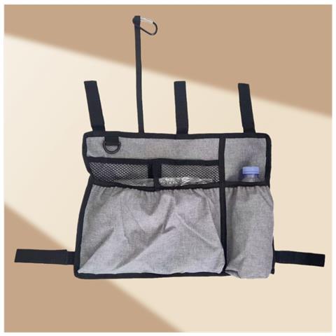 Borsa Laterale Sospesa Per Sedia A Rotelle /sedia Da Spiaggia /passeggino - Organizer Per Ausili Per La Mobilità Gray - Foto 2