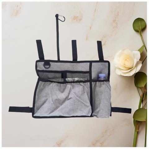 Borsa Laterale Sospesa Per Sedia A Rotelle /sedia Da Spiaggia /passeggino - Organizer Per Ausili Per La Mobilità Gray - Foto 3