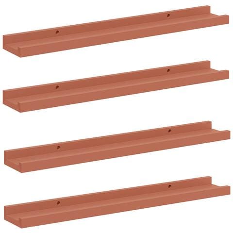 Scaffale da parete 4 pcs Rosso 60 x 9 x 3 cm Legno multistrato - Foto 1