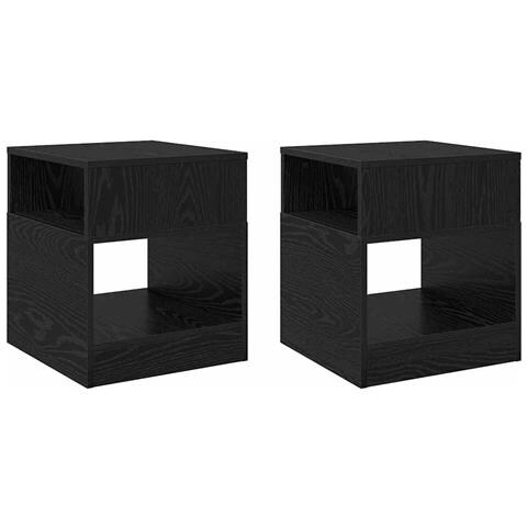 Tavolino 2 pcs Rovere Nero 40,5 x 40 x 45 cm Legno multistrato - Foto 1