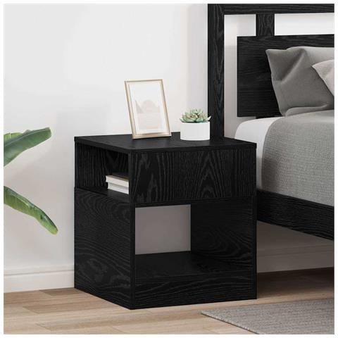 Tavolino 2 pcs Rovere Nero 40,5 x 40 x 45 cm Legno multistrato - Foto 2