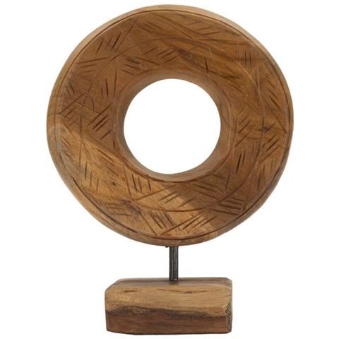 Scultura Dorat Disco In Teak Riciclato Pezzo Unico Misura Piccola - Foto 1