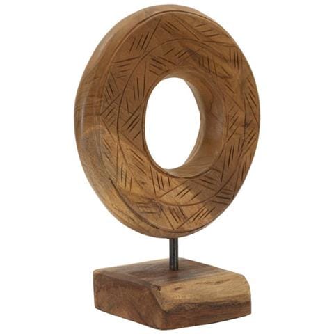 Scultura Dorat Disco In Teak Riciclato Pezzo Unico Misura Piccola - Foto 2