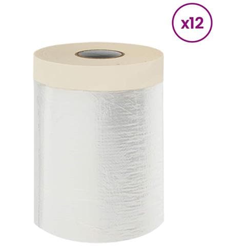 Telo per Polvere con Nastro Adesivo 12 pcs 55 x 3300 cm HDPE - Foto 1