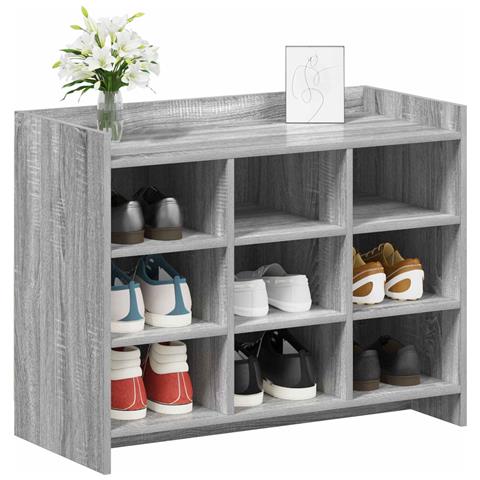 Mobile per scarpe Sonoma grigio 85 x 39,5 x 70 cm - Foto 2