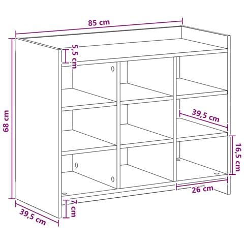 Mobile per scarpe Sonoma grigio 85 x 39,5 x 70 cm - Foto 7