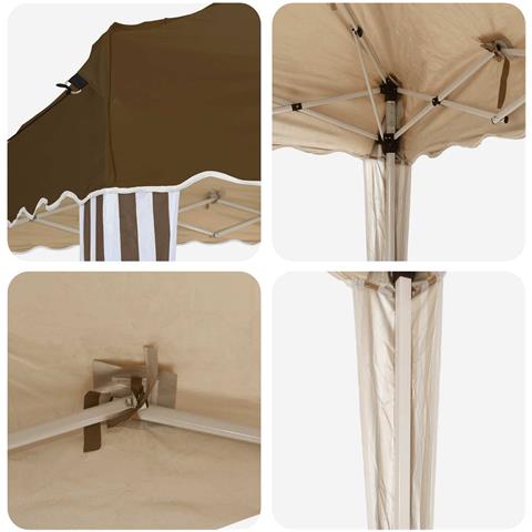 Tenda per feste a pop-up 195 x 195 x 245 cm Tortora - Foto 9