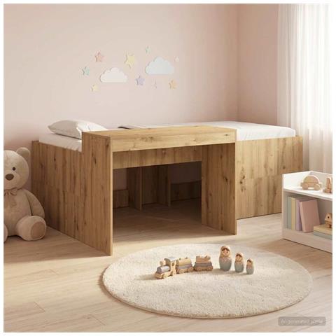 Letto alto per bambini con scrivania Rovere Artigianale - Foto 2