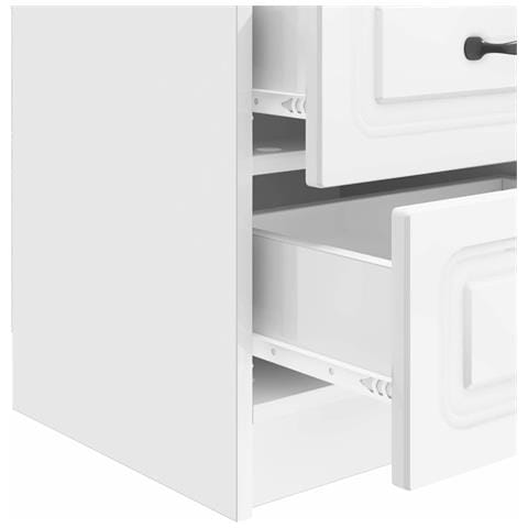 Armadio da Notte 2 pcs Bianco Lucido 43 x 34,5 x 44,5 cm - Foto 9