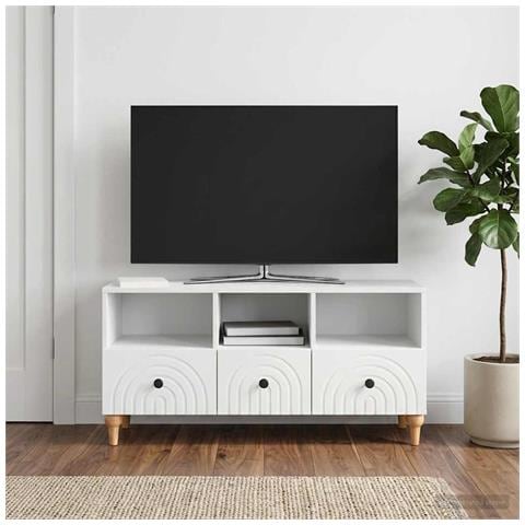 Mobile TV Bianco 102 x 34,5 x 50 cm Legno ingegnerizzato - Foto 2