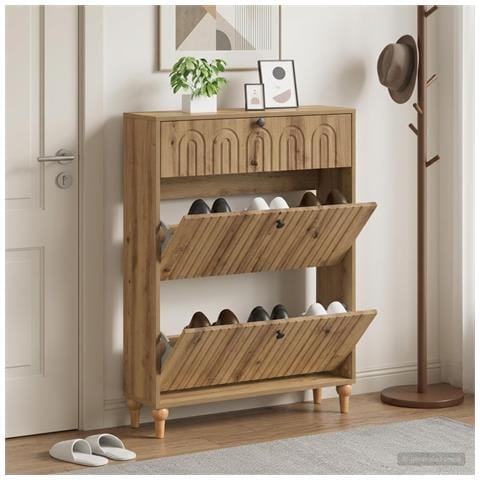 Mobile per scarpe ALKMAAR 78 x 24 x 103 cm Legno ingegnerizzato - Foto 2