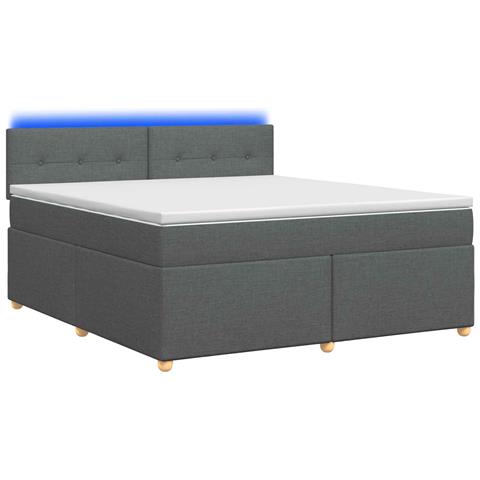 Letto box spring con materasso Grigio Scuro 140 x 190 cm - Foto 1
