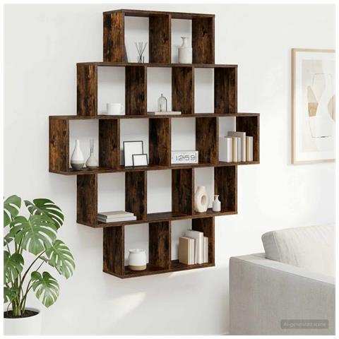 Scaffale da parete Rovere Fumo 120 x 20 x 136 cm - Foto 2