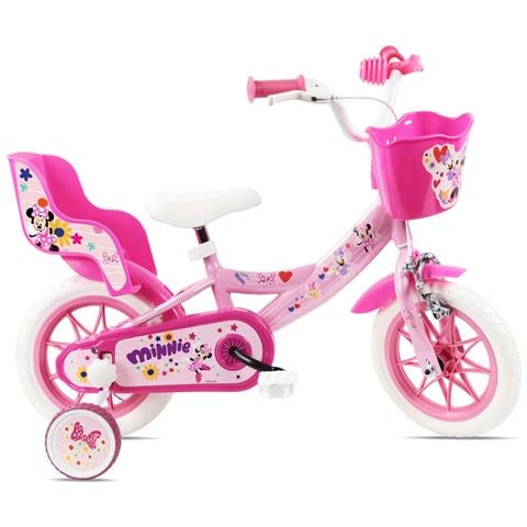 Minnie 12'', Bicicletta Per Bambini, Adatta A Bambini Tra I 3 E I 5 Anni, Per Altezza Tra 85 E 105 Cm, Cestino E Portabambola - Foto 1
