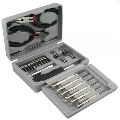 attrezzi e utensili per lavori domestici e hobbistica in custodia rigida, assortimento 25pz - Foto 1