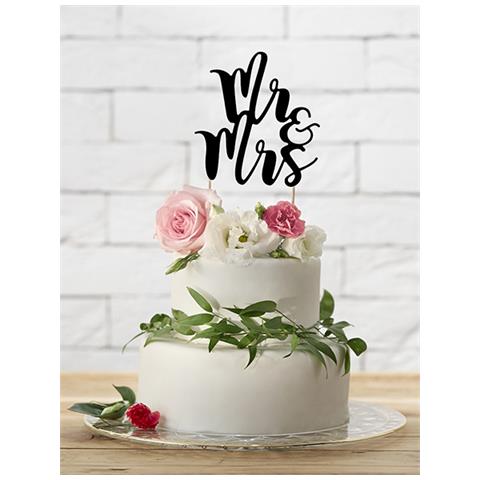 Decorazione Per Torta Mr Et Mrs Taglia Unica - Foto 2