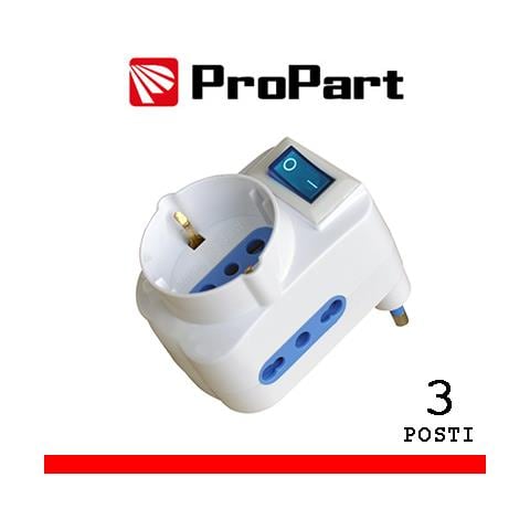 Adattatore 3pos Bipasso / schuko Spina16a Salvaspazio + Inter. - Foto 1