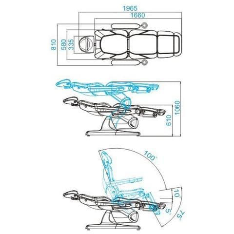 Azzurro Poltrona Cosmetica Elettrica 870 3 Siln. Bianco - Foto 2